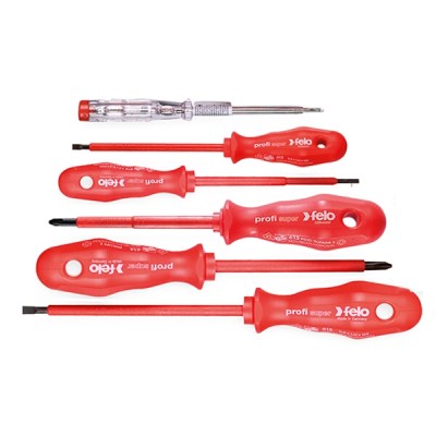 Felo 613 Screwdriver Set 6 Piece Profi Super Insulated VDE Sl/Ph/Mains Tester Felo 613 Screwdriver Set 6 Piece Profi Super Insulated VDE Sl/Ph/Mains Tester