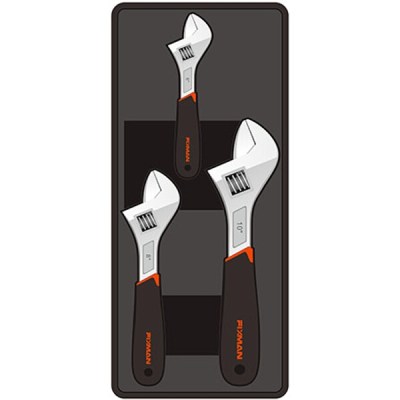 Fixman Tray 3 Piece Adjustable Wrench 6″8″10″ Fixman Tray 3 Piece Adjustable Wrench 6″8″10″