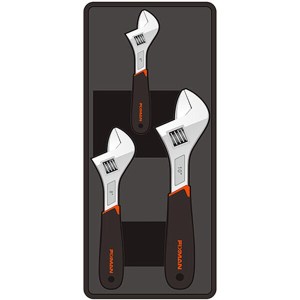 Fixman Tray 3 Piece Adjustable Wrench 6″8″10″ Fixman Tray 3 Piece Adjustable Wrench 6″8″10″