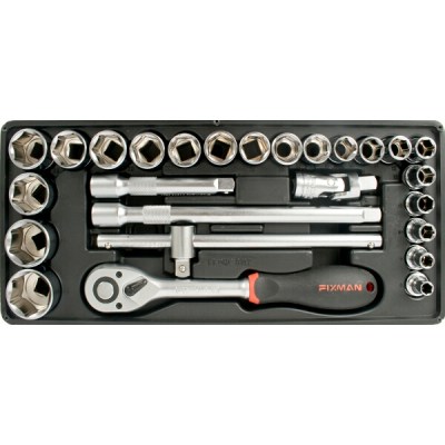 Fixman Tray 26 Piece 1/2″ Drive Sockets And Accessories Fixman Tray 26 Piece 1/2″ Drive Sockets And Accessories