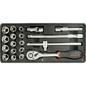 Fixman 19- Piece 1/2″ Dr.Sockets & Accessories Fixman 19- Piece 1/2″ Dr.Sockets & Accessories