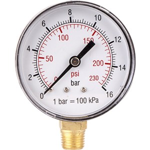 GAV Pressure Gauge 0-16Bar 1/4Lower63mm GAV Pressure Gauge 0-16Bar 1/4Lower63mm