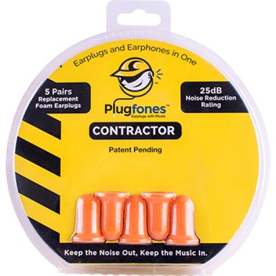 Plugfones Replacement Foam Ear Bud Contractor Orange Plugfones Replacement Foam Ear Bud Contractor Orange