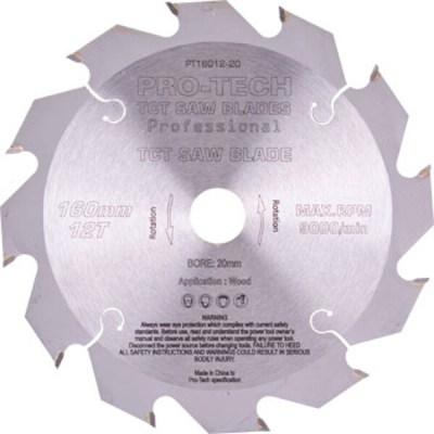 Pro-Tech Saw Blade Tct 160X2.2X20X12T Wood Prof. Pro-Tech Fes. Ts55 Pw12 Pro-Tech Saw Blade Tct 160X2.2X20X12T Wood Prof. Pro-Tech Fes. Ts55 Pw12