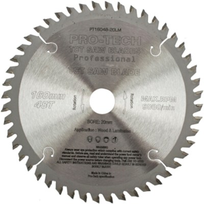 Pro-Tech Saw Blade Tct 160X2.2X20X48T Wood Prof. Pro-Tech Fes. Ts55 Pw1 Pro-Tech Saw Blade Tct 160X2.2X20X48T Wood Prof. Pro-Tech Fes. Ts55 Pw1