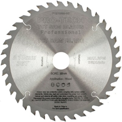 Pro-Tech Saw Blade Tct 210X2.4X30X36T Wood Prof. Pro-Tech Fes. Ts75 Pro-Tech Saw Blade Tct 210X2.4X30X36T Wood Prof. Pro-Tech Fes. Ts75