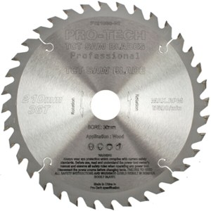 Pro-Tech Saw Blade Tct 210X2.4X30X36T Wood Prof. Pro-Tech Fes. Ts75 Pro-Tech Saw Blade Tct 210X2.4X30X36T Wood Prof. Pro-Tech Fes. Ts75