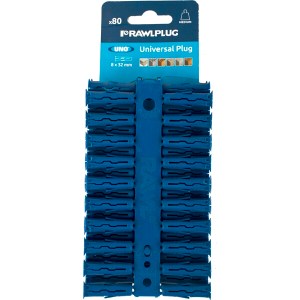 Rawlplug Uno Universal Plug Blue 8mm 80 Per Clip Rawlplug Uno Universal Plug Blue 8mm 80 Per Clip