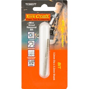 Tork Craft Mini Grout Removal Bit 3.2mm x 3.2mm Tork Craft Mini Grout Removal Bit 3.2mm x 3.2mm