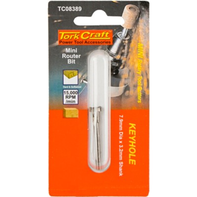 Tork Craft Mini Router Bit 7.9mm Keyhole 3.2mm Shank Tork Craft Mini Router Bit 7.9mm Keyhole 3.2mm Shank