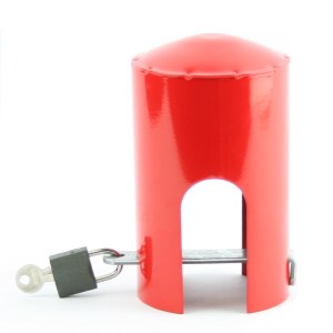 Waldo Galvanised Tap Lock with Plate & Padlock – Red (10 pack) Waldo Galvanised Tap Lock with Plate & Padlock – Red (10 pack)