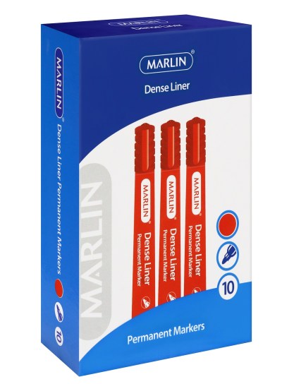 Marlin: Dense Liners Permanent Markers 10’s – Red Marlin: Dense Liners Permanent Markers 10’s – Red