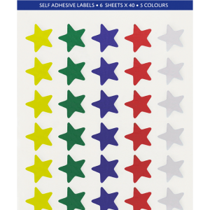 Marlin: Self Adhesive Labels – 240 Colour Stars – Pack of 10 Marlin: Self Adhesive Labels – 240 Colour Stars – Pack of 10