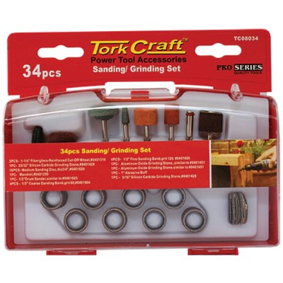 Tork Craft – Sanding & Grinding Set – Set of 34 Tork Craft – Sanding & Grinding Set – Set of 34