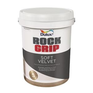 Dulux Rockgrip Soft Velvet Paint – White (5L) Dulux Rockgrip Soft Velvet Paint – White (5L)