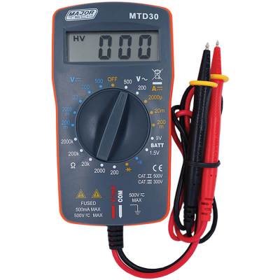 Major Tech – MTD30 Digital Multimeter – 2000 Count Major Tech – MTD30 Digital Multimeter – 2000 Count