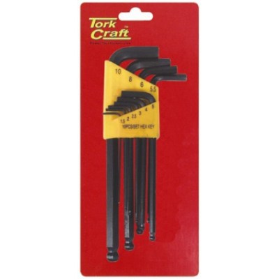 Tork Craft Ball Point Allen Key Set 1.5MM to 10MM Tork Craft Ball Point Allen Key Set 1.5MM to 10MM