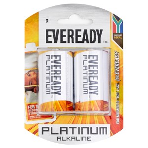 Eveready Platinum Alkaline D Batteries (Pack of 2) Eveready Platinum Alkaline D Batteries (Pack of 2)
