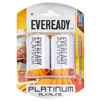 Eveready Platinum Alkaline D Batteries (Pack of 2) Eveready Platinum Alkaline D Batteries (Pack of 2)