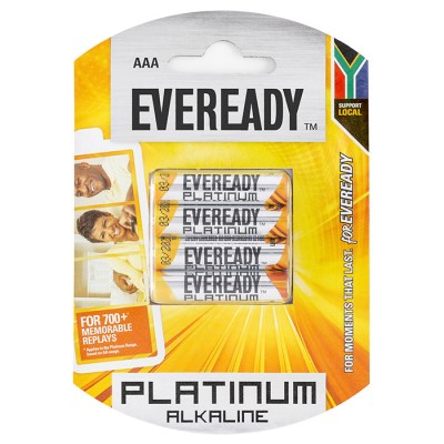 Eveready Platinum Alkaline AAA Batteries (Pack of 4) Eveready Platinum Alkaline AAA Batteries (Pack of 4)