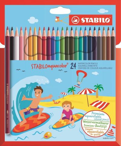Stabilo Aquacolor – Aquarellable Colour Pencil – Assorted Box of 24 Stabilo Aquacolor – Aquarellable Colour Pencil – Assorted Box of 24