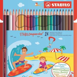 Stabilo Aquacolor – Aquarellable Colour Pencil – Assorted Box of 24 Stabilo Aquacolor – Aquarellable Colour Pencil – Assorted Box of 24