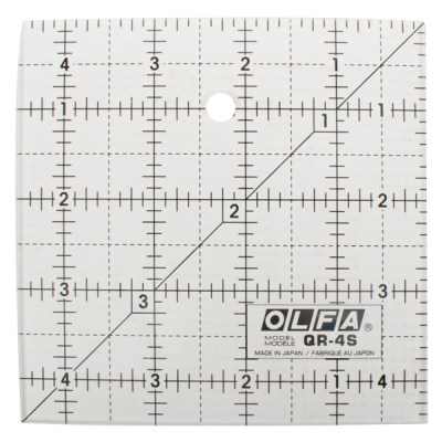OLFA Quilt Ruler 4″ X 4″ Square With Grid OLFA Quilt Ruler 4″ X 4″ Square With Grid
