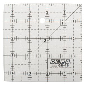 OLFA Quilt Ruler 4″ X 4″ Square With Grid OLFA Quilt Ruler 4″ X 4″ Square With Grid