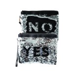 Cosmetic Sequins Bag with Words (Yes & No) Cosmetic Sequins Bag with Words (Yes & No)
