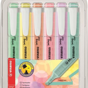 Stabilo: Swing Pastel Highlighters – Assorted 6 PACK Stabilo: Swing Pastel Highlighters – Assorted 6 PACK