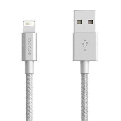 Romoss Lighting Charge Sync to USB Nylon Braided Cable – Silver Romoss Lighting Charge Sync to USB Nylon Braided Cable – Silver