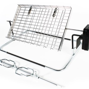 Rotisserie Frame With Flat Basket and Spit Rod and Prong Set – 740mm Rotisserie Frame With Flat Basket and Spit Rod and Prong Set – 740mm