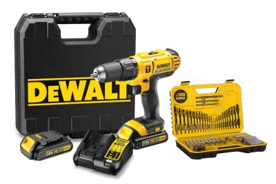 Dewalt 18V Compact Cordless Hammer Drill+100 piece Accessory Kit Dewalt 18V Compact Cordless Hammer Drill+100 piece Accessory Kit