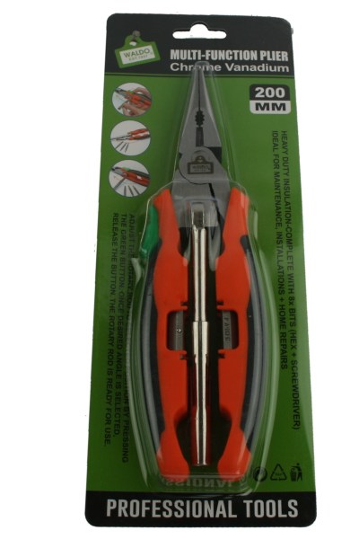 Waldo Multi function Long Nose Plier (200mm) and 8 Bit HEX Screwdriver Waldo Multi function Long Nose Plier (200mm) and 8 Bit HEX Screwdriver