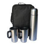 1 Liter Stainless Steel Vacuum Flask and 2 Cup Set with Pouch 1 Liter Stainless Steel Vacuum Flask and 2 Cup Set with Pouch