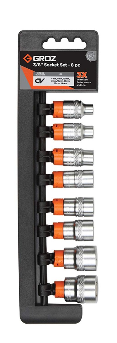 Groz Socket Set Hex 3/8 Inch Drive – 8 Piece (6mm – 19mm) Groz Socket Set Hex 3/8 Inch Drive – 8 Piece (6mm – 19mm)