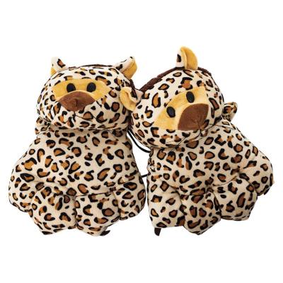 Kiddies Plush Animal Character Gloves- Leopard print Kiddies Plush Animal Character Gloves- Leopard print