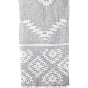 Turkish Bath / Beach Towel (100% Cotton) – Kelim Light Grey (95x175cm) Turkish Bath / Beach Towel (100% Cotton) – Kelim Light Grey (95x175cm)