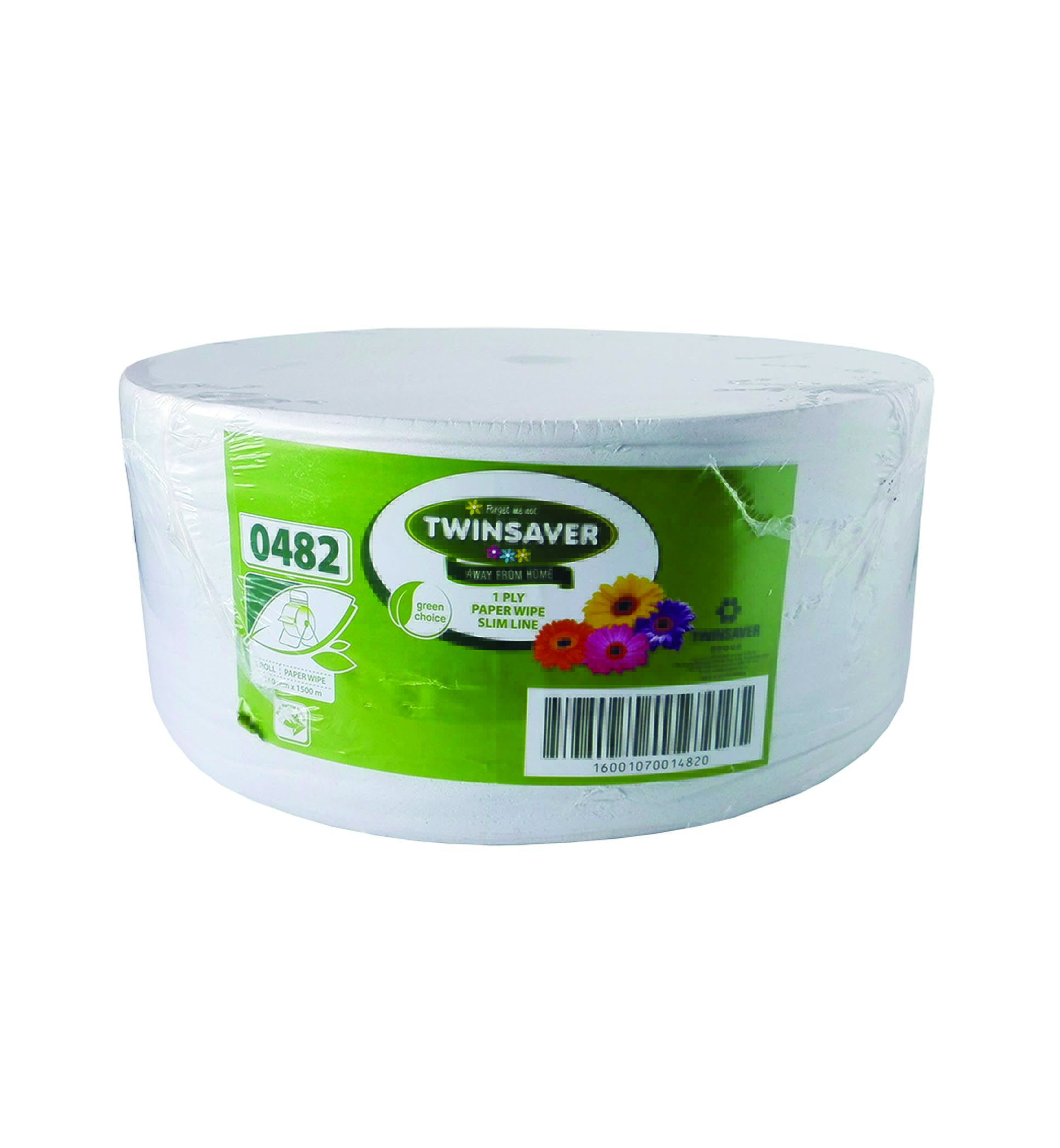 Twinsaver Wipe EC One Ply 160mm x 1500m NP0482 Twinsaver Wipe EC One Ply 160mm x 1500m NP0482