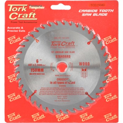 Tork Craft Blade TCT 150 x 40T 20/16 General Purpose Combination Wood Tork Craft Blade TCT 150 x 40T 20/16 General Purpose Combination Wood