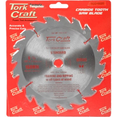 Tork Craft Blade TCT 160 x 20T 20/16 General Purpose Rip Wood Tork Craft Blade TCT 160 x 20T 20/16 General Purpose Rip Wood