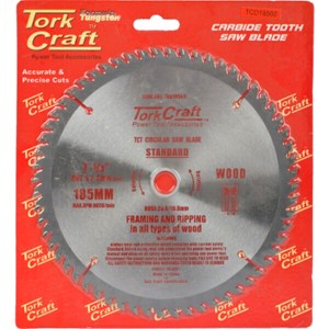 Tork Craft Blade TCT 185 x 60T 20/16 General Purpose Cross Cut Tork Craft Blade TCT 185 x 60T 20/16 General Purpose Cross Cut
