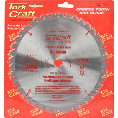 Tork Craft Blade 190 x 40T 16mm General Purpose Combination Tork Craft Blade 190 x 40T 16mm General Purpose Combination