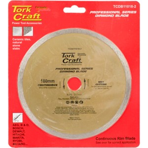 Tork Craft Diamond Blade Cont. Rim 180 x 22.23 Tork Craft Diamond Blade Cont. Rim 180 x 22.23