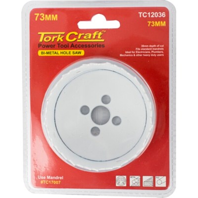 Tork Craft Hole Saw Bi-Metal 73mm Tork Craft Hole Saw Bi-Metal 73mm