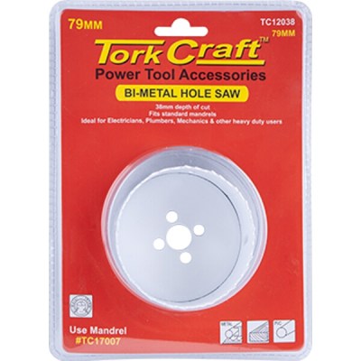 Tork Craft Hole Saw Bi-Metal 79mm Tork Craft Hole Saw Bi-Metal 79mm