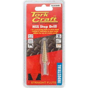 Tork Craft Step Drill Hss 4-12mmx1mm Tork Craft Step Drill Hss 4-12mmx1mm