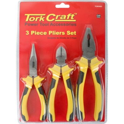 Tork Craft Plier 3 Piece Kit Comb/Side/Long Nose Plier Tork Craft Plier 3 Piece Kit Comb/Side/Long Nose Plier