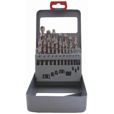 Tork Craft Drill Bit Set 19 Piece HSS Ground Bright Finish Tork Craft Drill Bit Set 19 Piece HSS Ground Bright Finish