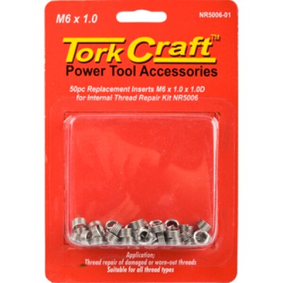 Tork Craft Thread Repair Kit M6 x 1.0 x 1.0mm Repl. Inserts for Nr5006 Tork Craft Thread Repair Kit M6 x 1.0 x 1.0mm Repl. Inserts for Nr5006